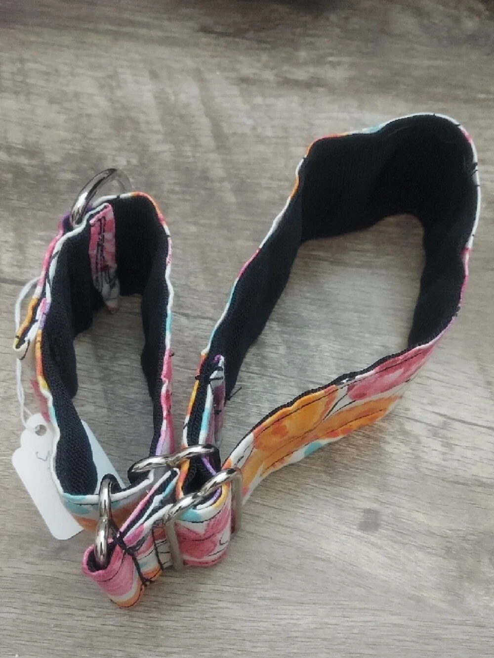 Custom Martingale Dog Collar Watercolor Butterfly Pink Orange Sighthound 2
